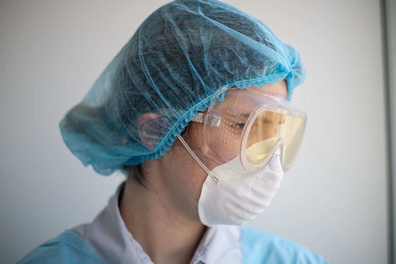 Healthcare worker wearing a mask