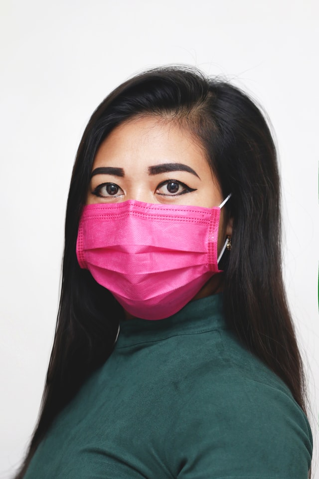 Asian wearing facemask